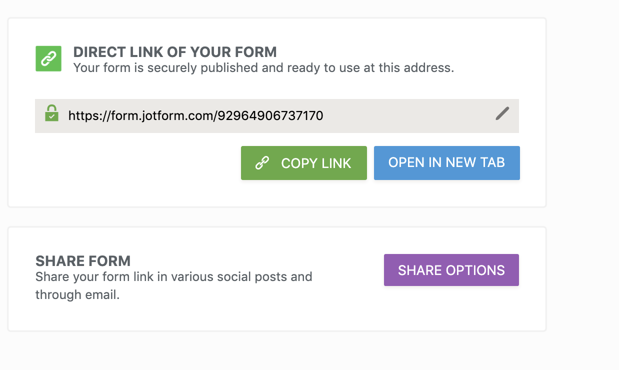 Is it possible to customize the form link so it does not say Jotform?